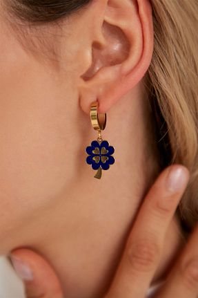 گوشواره استیل (فولاد) طلائی زنانه استیل ضد زنگ Lina Tia - کد 745276856