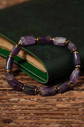 دستبند جواهر بنفش زنانه سنگ طبیعی SUMRA - کد 866061156