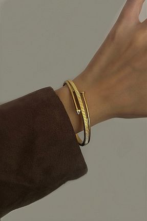 دستبند استیل (فولاد) زرد زنانه استیل (فولاد) Okko Store - کد 872308347