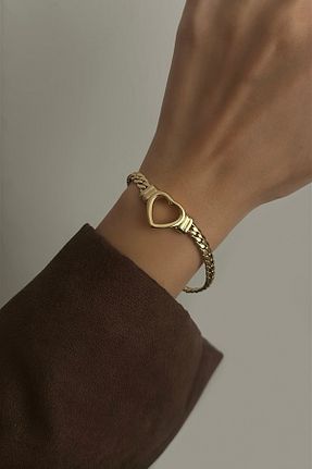 دستبند استیل (فولاد) زرد زنانه استیل (فولاد) Okko Store - کد 872309807
