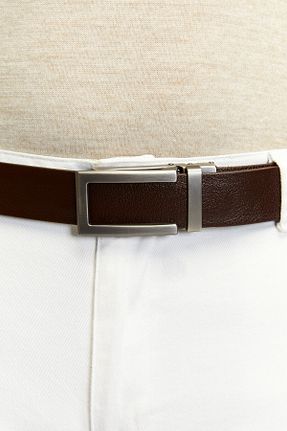 کمربند قهوه ای مردانه چرم خالص derikem - کد 870973897