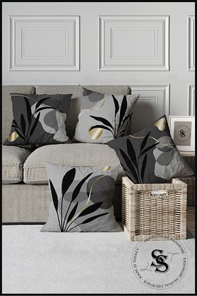 کوسن و روکش کوسن مشکی پنبه ای SasoHome - کد 76574254