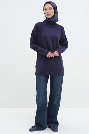 پلیور حجاب سرمه ای زنانه اکریلیک Tuğba - کد 873250397