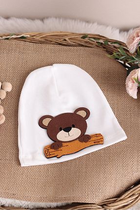 کلاه پشمی سفید بچه گانه پنبه ای VaVbaby - کد 872413334