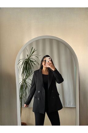 کت بلیزر مشکی زنانه کرپ Cream Rouge - کد 872424926