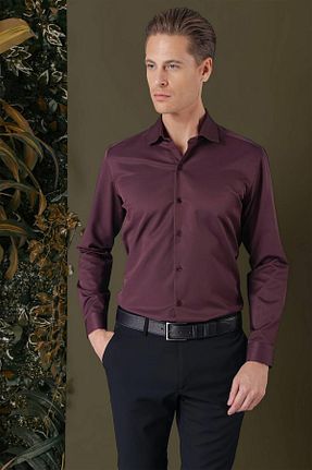 پیراهن بنفش مردانه اسلیم فیت Efor - کد 872422345