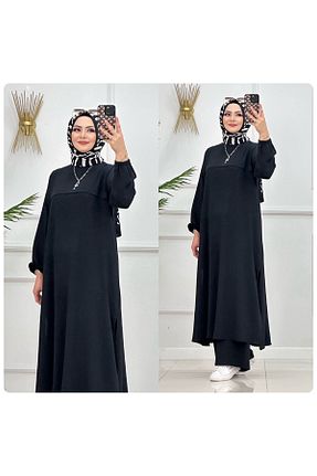 ست بالاتنه و پائین تنه حجاب مشکی زنانه رگولار VALENS BOUTİQUE - کد 872425948