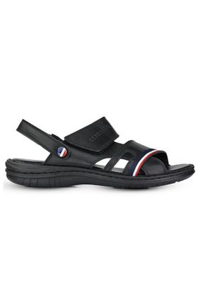 دمپائی مشکی مردانه چرم خالص U.S. Polo Assn. - کد 872434867