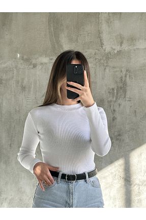 بلوز سفید زنانه ساده Asfa Moda - کد 872437014
