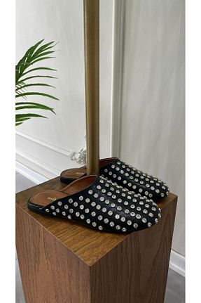 دمپائی مشکی زنانه چرم مصنوعی MODA HASEN - کد 872442087