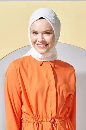 روسری سفید پلی استر Madame Polo - کد 754902670
