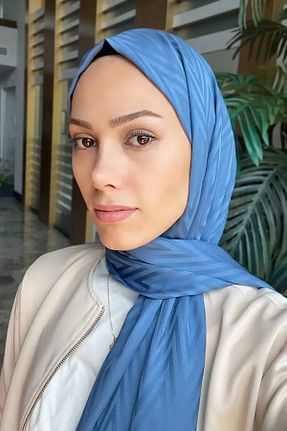 شال آبی زنانه پلی استر Madame Polo - کد 841089184