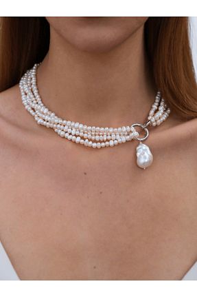گردنبند جواهر طلائی زنانه مروارید Linya Jewellery - کد 872473253