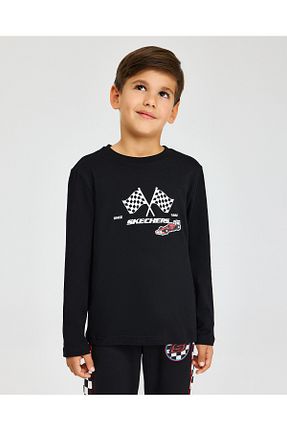 تیشرت اسپرت مشکی بچه گانه سایز بزرگ Skechers - کد 861828276