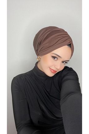 شال قهوه ای زنانه پنبه ای OykumBone - کد 872476816