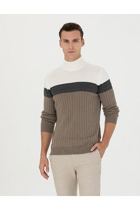 پلیور قهوه ای مردانه ساده Pierre Cardin - کد 872478295