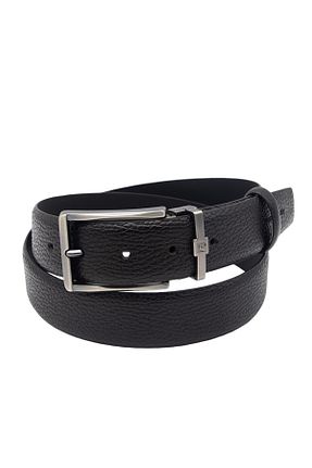کمربند مشکی مردانه چرم خالص Pierre Cardin - کد 872523899