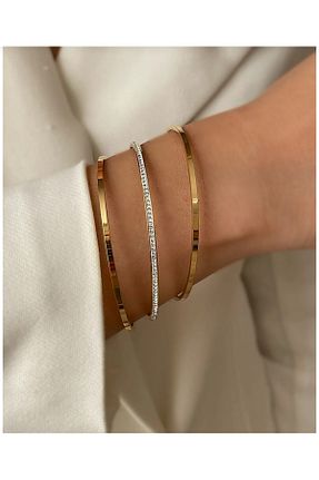 دستبند استیل (فولاد) زرد زنانه استیل (فولاد) AKSESUARIM - کد 872527612