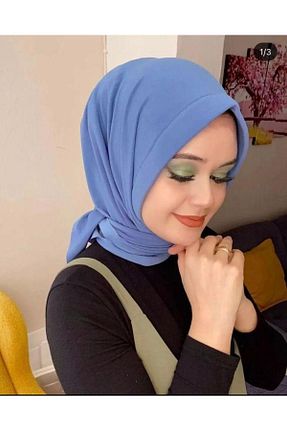 شال آبی زنانه پنبه پلی استر OykumBone - کد 872541953