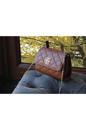 کیف دوشی قهوه ای زنانه چرم مصنوعی Eliuz - کد 872546221