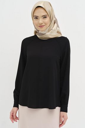 بلوز حجاب مشکی زنانه رگولار Tuğba - کد 872563910