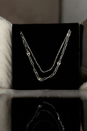 گردنبند نقره طوسی زنانه 925 عیار Berrin Silver - کد 872694787