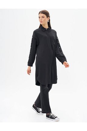 تونیک حجاب مشکی زنانه مخلوط پلی استر Kayra - کد 849024764