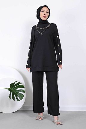 ست بالاتنه و پائین تنه حجاب مشکی زنانه رگولار İmajButik - کد 707434714
