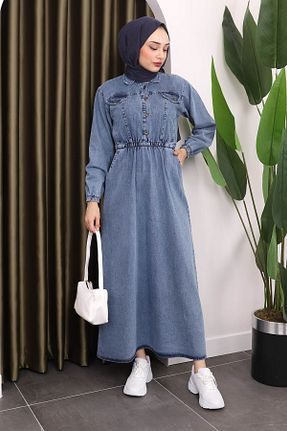 لباس حجاب آبی زنانه رگولار İmajButik - کد 834061629