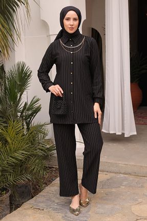 ست بالاتنه و پائین تنه حجاب مشکی زنانه رگولار İmajButik - کد 754601995