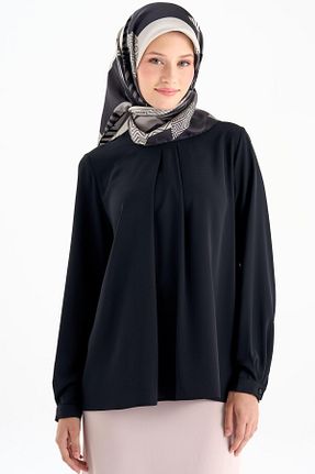 بلوز حجاب مشکی زنانه رگولار Tuğba - کد 872910826