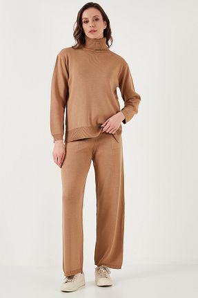 ست بالاتنه و پائین تنه قهوه ای زنانه تریکو Fashion Friends - کد 872927846