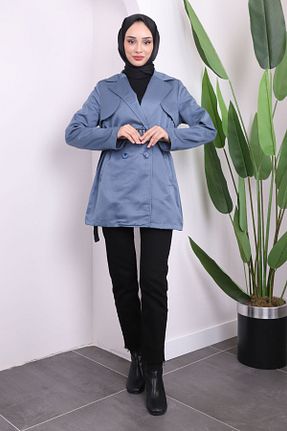 ترنچکت حجاب سرمه ای زنانه مخلوط پلی استر İmajButik - کد 872931725