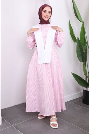 لباس حجاب صورتی زنانه رگولار İmajButik - کد 846518233