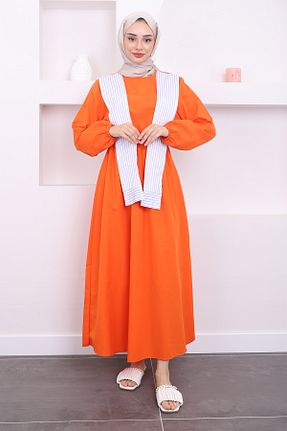 لباس حجاب نارنجی زنانه رگولار İmajButik - کد 845861056