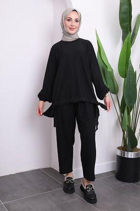 ست بالاتنه و پائین تنه حجاب مشکی زنانه اورسایز İmajButik - کد 865498296