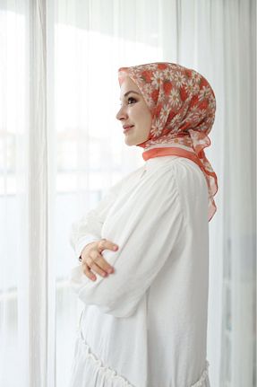 روسری نارنجی پلی استر başörtü dükkanı - کد 872930931