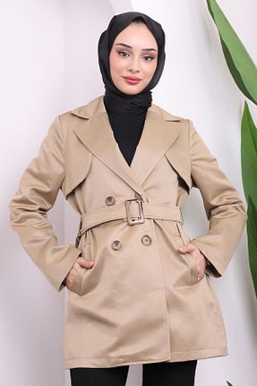 ترنچکت حجاب قهوه ای زنانه مخلوط پلی استر İmajButik - کد 872931739