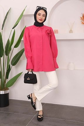پیراهن حجاب صورتی زنانه رگولار İmajButik - کد 833047407