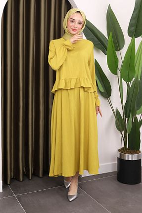 ست بالاتنه و پائین تنه حجاب سبز زنانه رگولار İmajButik - کد 834061525