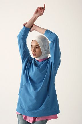 تونیک حجاب آبی زنانه پنبه ای ALLDAY - کد 266353390