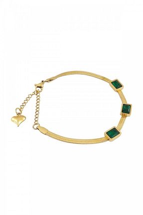 دستبند استیل (فولاد) زرد زنانه استیل (فولاد) zirkon - کد 872936927