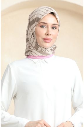 روسری بژ 100 x 100 sefamerve - کد 872943195