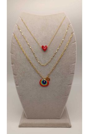 گردنبند استیل ( فولاد ) زرد زنانه استیل (فولاد) TLSMACCESORIES - کد 872951942