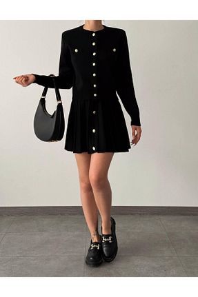 ست بالاتنه و پائین تنه مشکی زنانه تریکو alenmoda - کد 872949535