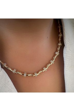 گردنبند استیل ( فولاد ) طلائی زنانه رودیوم MITH SB TAKI - کد 872964593