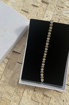 دستبند نقره زرد زنانه 18 عیار PALMMAMA - کد 872971304