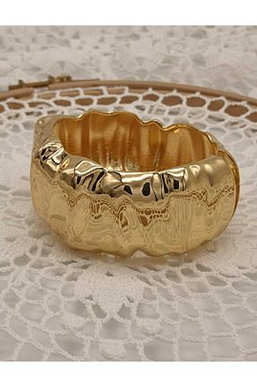 دستبند جواهر زرد زنانه برنجی TLSMACCESORIES - کد 872955146