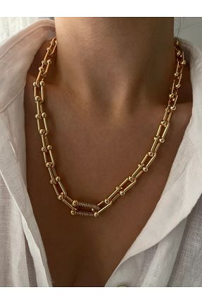 گردنبند استیل ( فولاد ) طلائی زنانه رودیوم MITH SB TAKI - کد 872965402