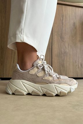 کفش اسنیکر بژ زنانه بند دار Mupa Shoes - کد 169960816